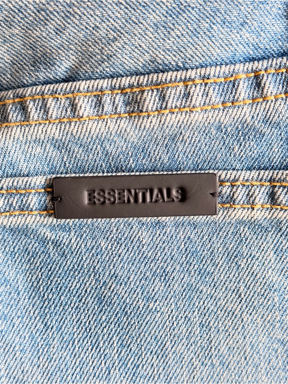 Authentic Fear of god Essentials Men's Light Blue Slim Straight Jeans - Picture 4 of 8